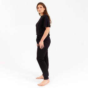 

Комплект женский (футболка, брюки) MINAKU: Home comfort цвет чёрный, р-р 50