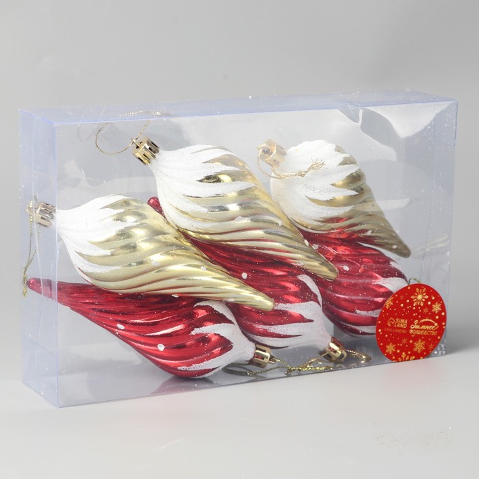 фото Украшение ёлочное "сосулька в снегу" (набор 6 шт) 11 см, микс зимнее волшебство