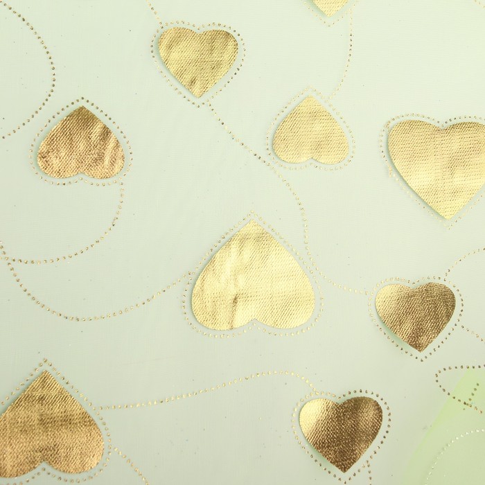 Органза "Парад сердец", светло-зеленый, 0,48 х 4,5 м