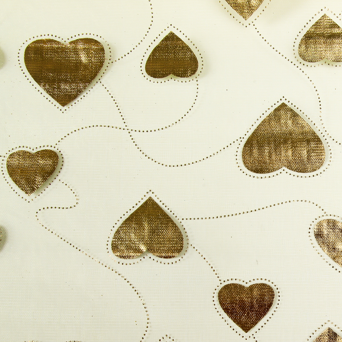 Органза "Парад сердец", жёлтый, 0,48 х 4,5 м