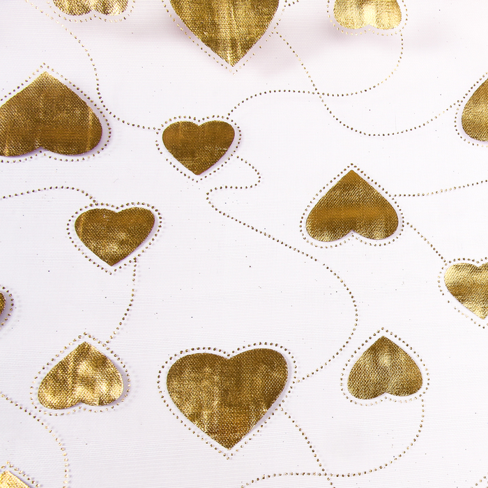 Органза "Парад сердец", сиреневый, 0,48 х 4,5 м