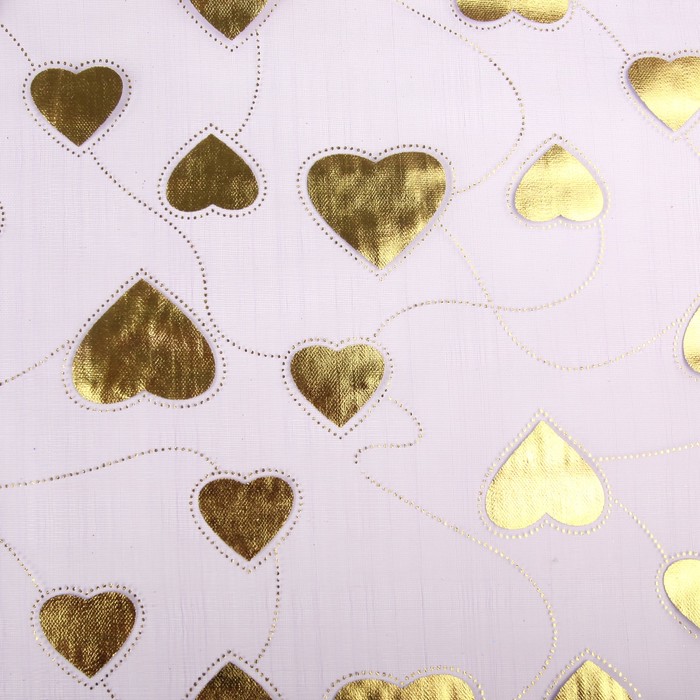 Органза "Парад сердец", фиолетовый, 0,48 х 4,5 м