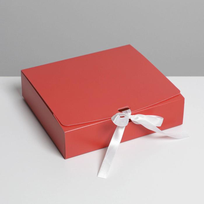 Коробка подарочная складная, упаковка, «Красная», 20 х 18 х 5 см коробка складная фуксия 20 х 18 х 5 см
