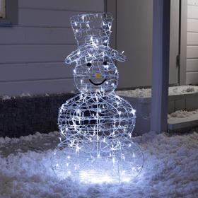 Светодиодная фигура «Снеговик» 48 × 89 × 22 см, металл, 31 В, свечение белое Ош
