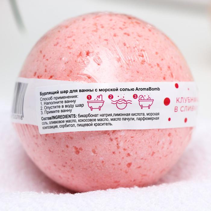 

Бомбочка для ванн Aroma Soap, клубника в сливках, 130 г