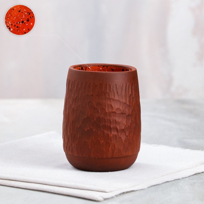 

Стакан "Резной", оранжевый, с точками, красная глина, 0.4 л