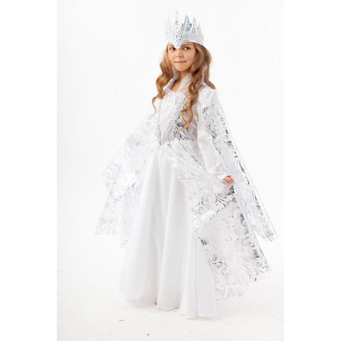 Карнавальный костюм «Снежная королева», платье, корона, размер 140-72