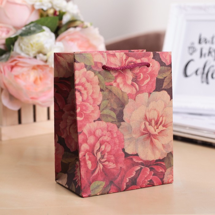 Пакет крафт "Море цветов", 11 х 6,5 х 14 см