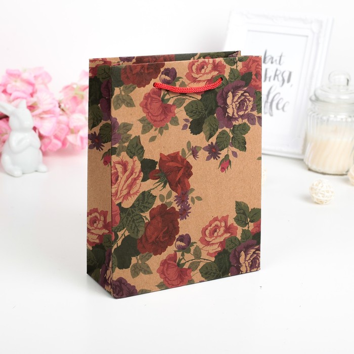 Пакет крафт "Многоцветие", 12 х 5,5 х 15,5 см