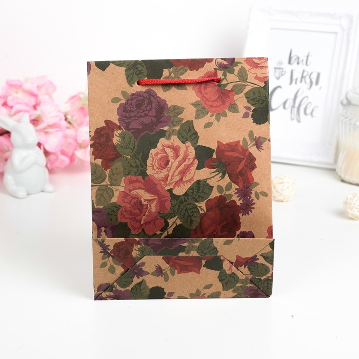 Пакет крафт "Многоцветие", 12 х 5,5 х 15,5 см