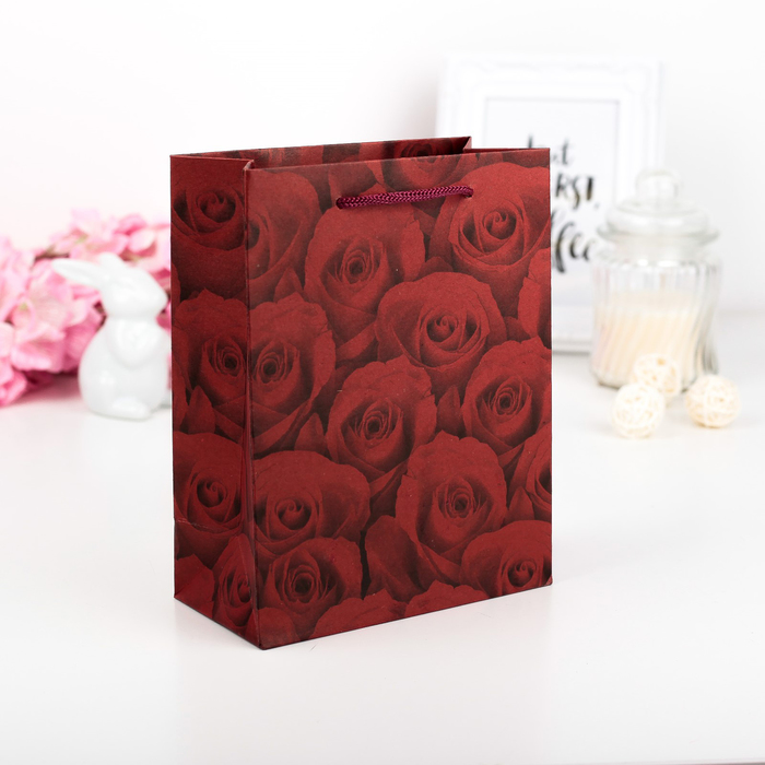 Пакет крафт "Королева цветов", 14 х 7 х 18 см