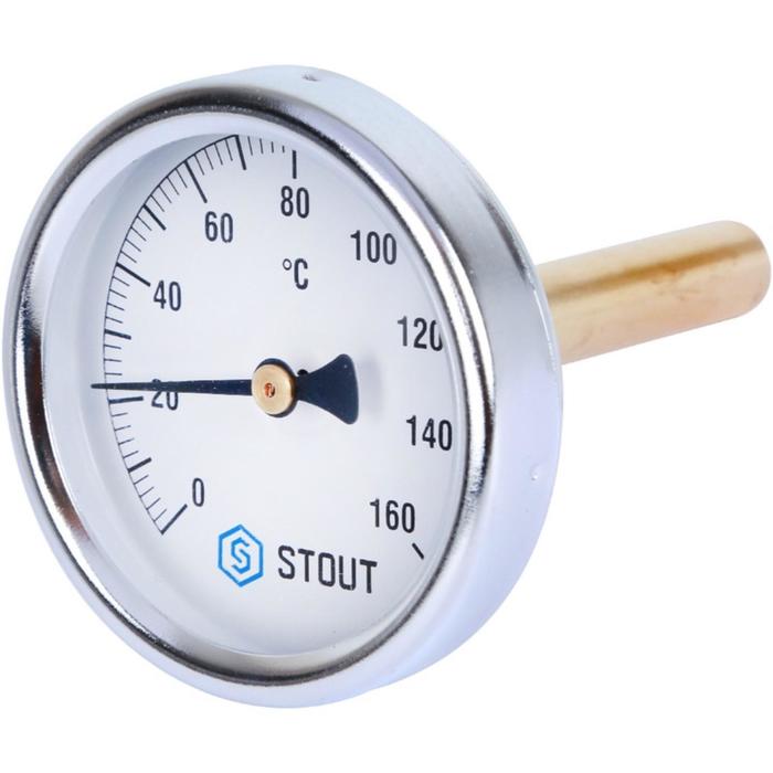 Термометр STOUT SIM-0002-637515, биметаллический, с погружной гильзой 75 мм 1/2