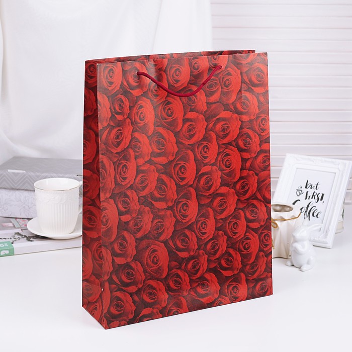 Пакет крафт "Королева цветов", 31,5 х 9,5 х 41,5 см