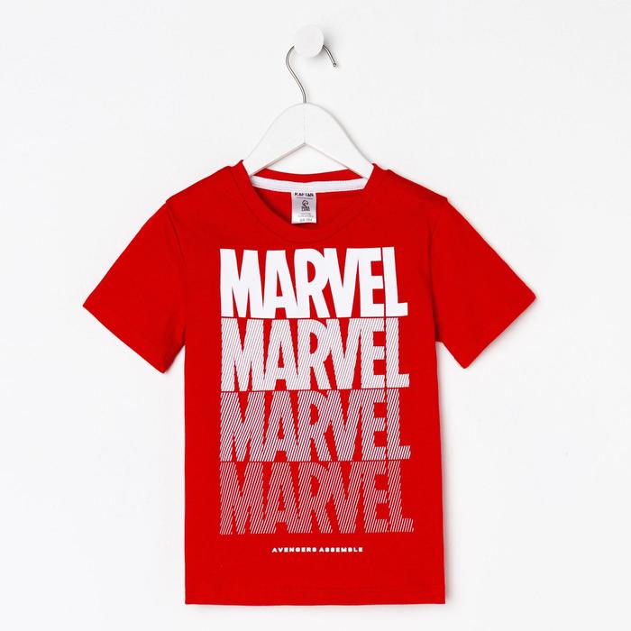 Футболка MARVEL, рост 98-104, красный футболка детская marvel человек паук рост 98 104 30 цвет красный чёрный