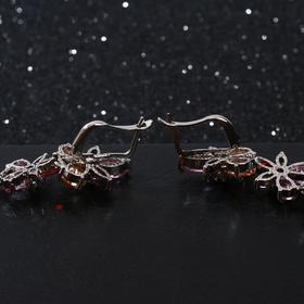 

Серьги со стразами "Вечерние" слёзы, цветные в серебре