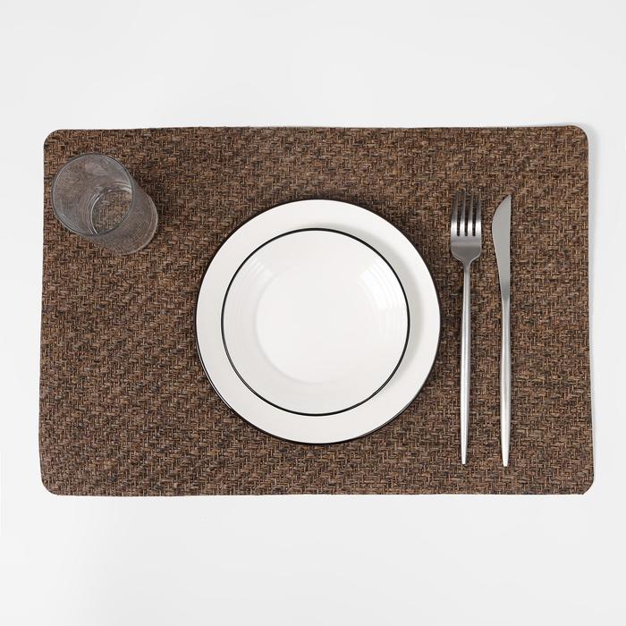 Салфетка сервировочная на стол «Коса», 45×30 см, цвет коричневый
