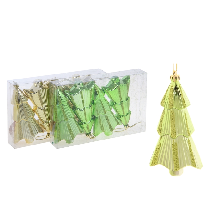 Ёлочные игрушки "Ёлочки с блеском" (набор 4 шт.) микс