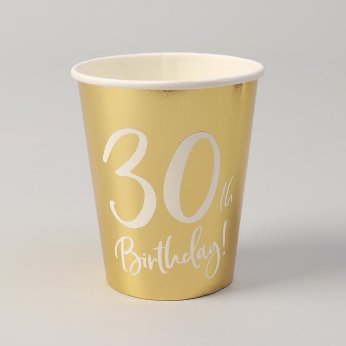 

Стакан бумажный 30th Birthday, 220 мл, набор 6 шт.