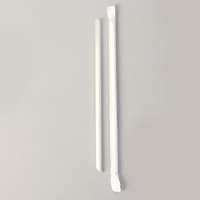 Трубочки для коктейля, бумажные, в индивидуальной упаковке, D= 0,8 см, длина —24 см. Ош