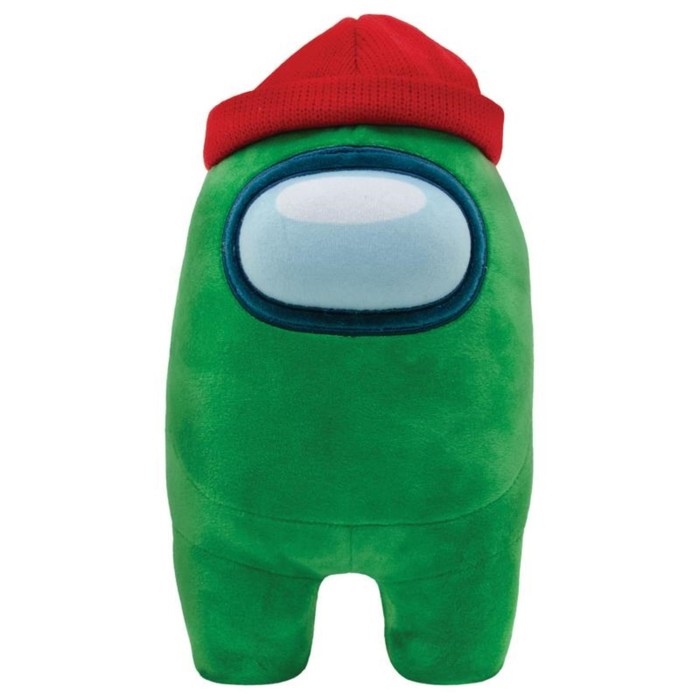 Мягкая игрушка Among us с шапочкой, 30 см, цвет зелёный