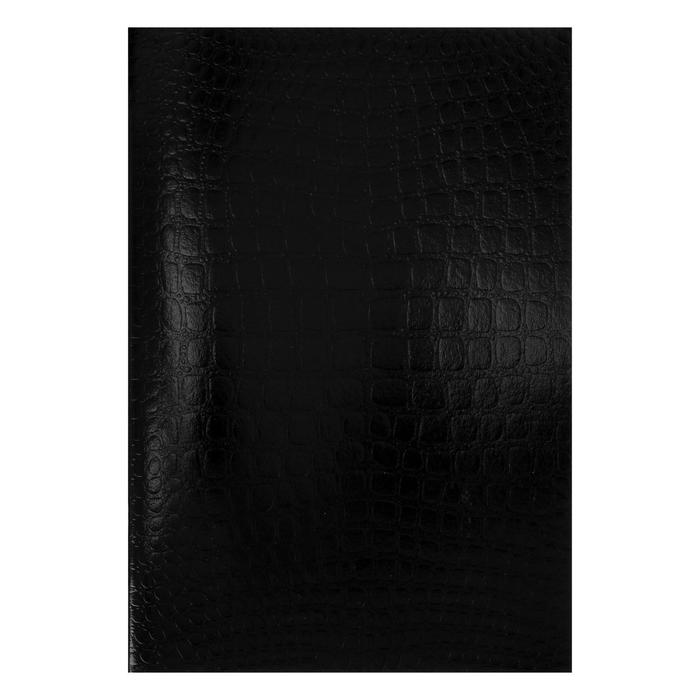 

Тетрадь А4, 96 листов в клетку Croco, бумвинил metallic, тиснение, блок офсет, чёрный