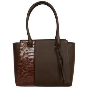 

137873 Сумка тоут Tiffany, отдел на молнии, цвет коричневый 41х30х13 см