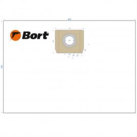 Комплект мешков для пылесоса Bort BB-06U, 420х600 мм, 28л, горизонтальный, 5 шт Ош