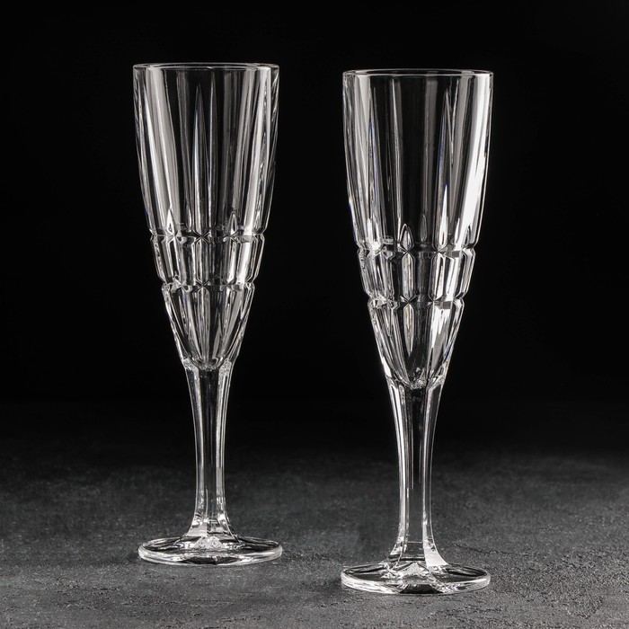 фото Набор бокалов для шампанского 190 мл dover, 2 шт crystal bohemia