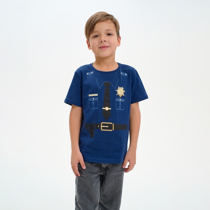 Футболка детская KAFTAN Шериф р.36 (134-140), синий детская футболка кактус 140 синий