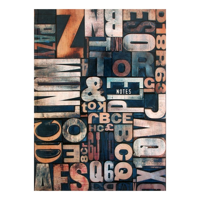 

Записная книжка А4, 80 листов в клетку Letters, твёрдая обложка, глянцевая ламинация, типографская бумага