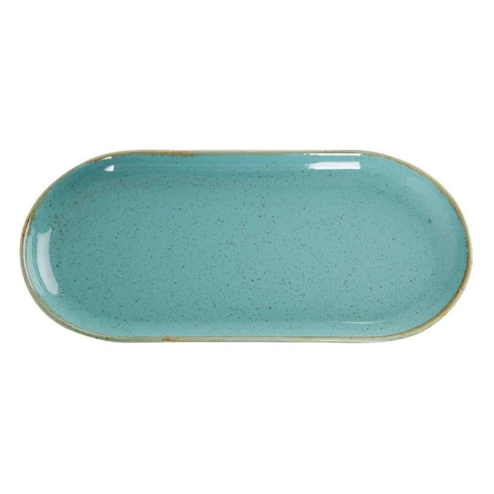 Блюдо овальное Turquoise, 30×15 см, цвет бирюзовый