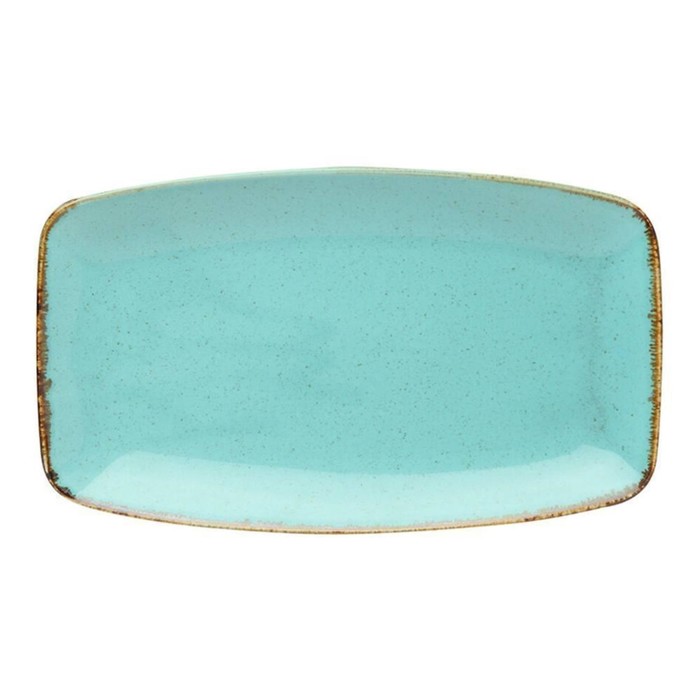 Блюдо прямоугольное Turquoise, 31×18 см, цвет бирюзовый