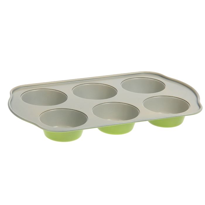 Форма для выпечки с керамическим покрытием "Флёри. Круг" 6 ячеек 28,52х17,5х3 см