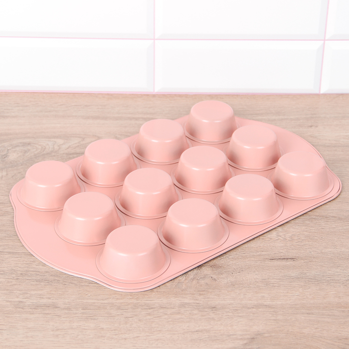 Форма для выпечки с керамическим покрытием "Флёри. Круг" 12 ячеек 41х26,5х3,5 см