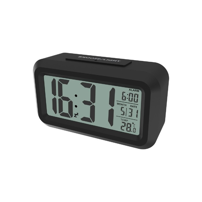 фото Метеостанция ritmix cat-100, комнатная, термометр, часы-будильник, 3хааа, чёрная