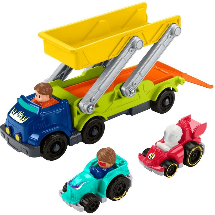 фото Игровой набор little people ramp and go автомобиль переноска + 2 гоночные машинки mattel