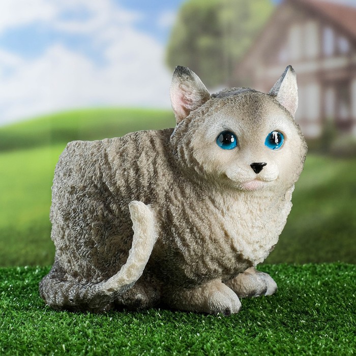 

Фигурное кашпо "Кот" серый 18х15х20см