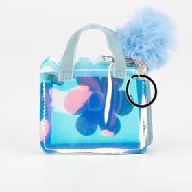 

Кошелёк, отдел на молнии, кольцо, цвет голубой