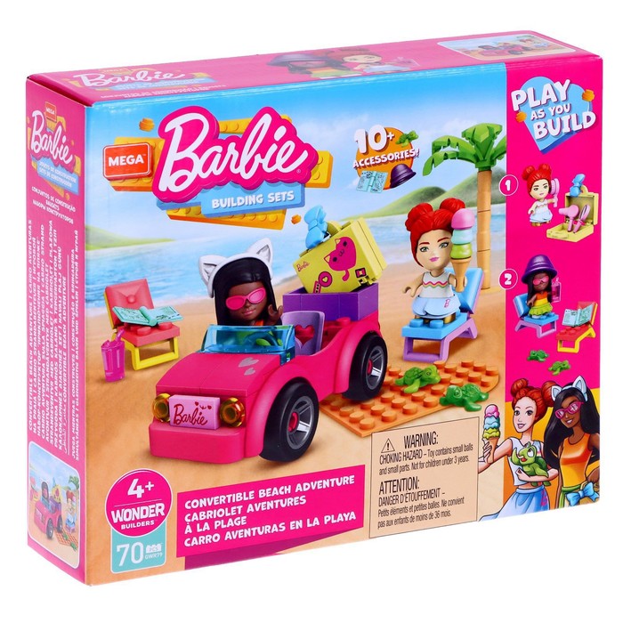 фото Набор игровой mega construx barbie, локации, пляж, mattel
