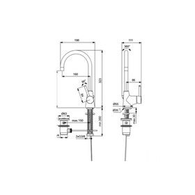 

Смеситель для раковины Ideal Standard CERALINE BC195AA, однорычажный, излив 160 мм, хром