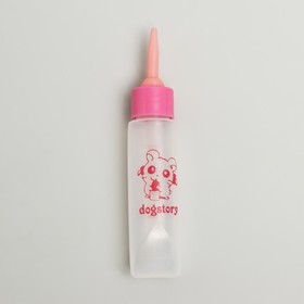Бутылочка для вскармливания грызунов 30 мл с силиконовой соской (длинный носик), розовая Ош
