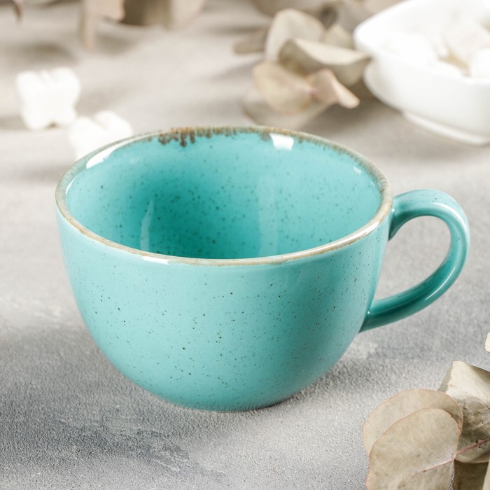 Чашка чайная Turquoise, 340 мл, цвет бирюзовый чашка чайная porland бирюзовый 1 шт