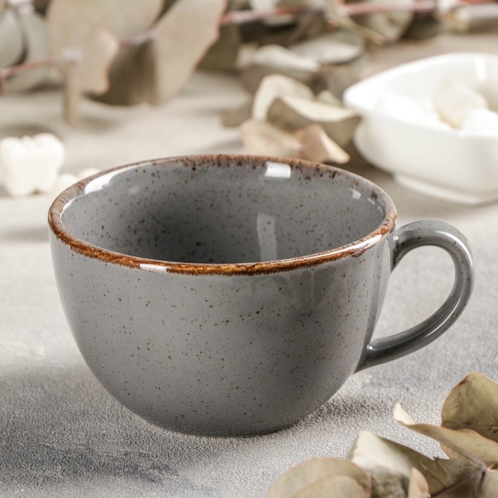 Чашка чайная Dark Grey, 340 мл, цвет тёмно-серый чашка чайная porland бежевый 340 мл