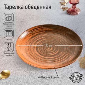 Тарелка плоская Porland Lykke, d=31 см, цвет коричневый