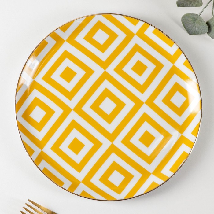 фото Тарелка обеденная morocco, d=24 см, цвет жёлтый porland