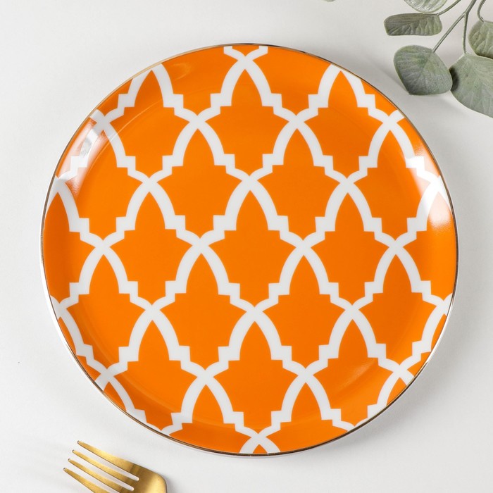 фото Тарелка обеденная morocco, d=24 см, цвет оранжевый porland