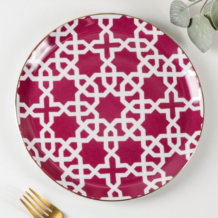 фото Тарелка обеденная morocco, d=24 см, цвет фуксия porland