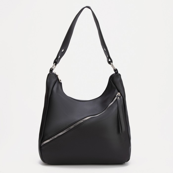 

Сумка-хобо, отдел на молнии, наружный карман, цвет чёрный