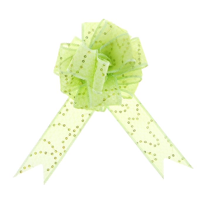 Бант-шар №3,8 "Пайетки", цвет зелёный
