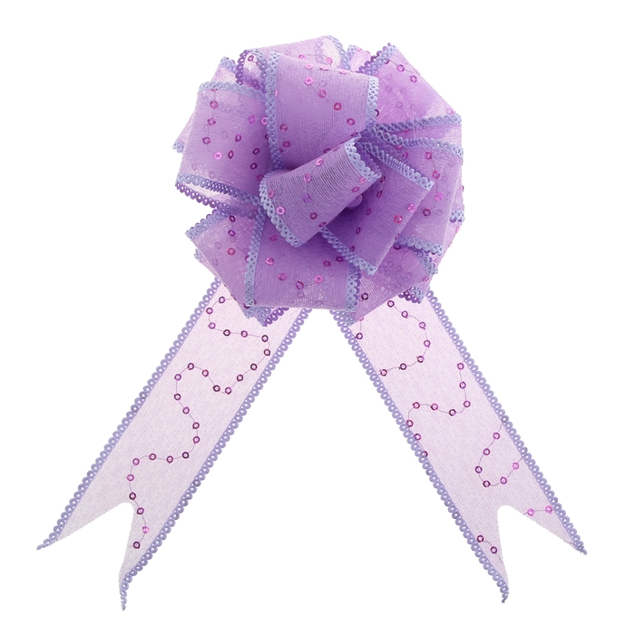 Бант-шар №3,8 "Пайетки", цвет сиреневый